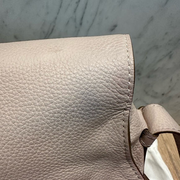 Chloe Marcie Medium Taupe Leather Crossbody Saddle Bag - Picture 10 of 12